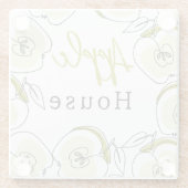 Onderzetter met appel getekend. (Achterkant)