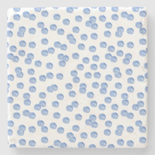 Onderzetter met blauwe pooidots marmer Stone (Voorkant)