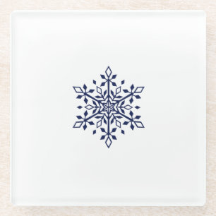 Onderzetter met een blauwe sneeuwvlok