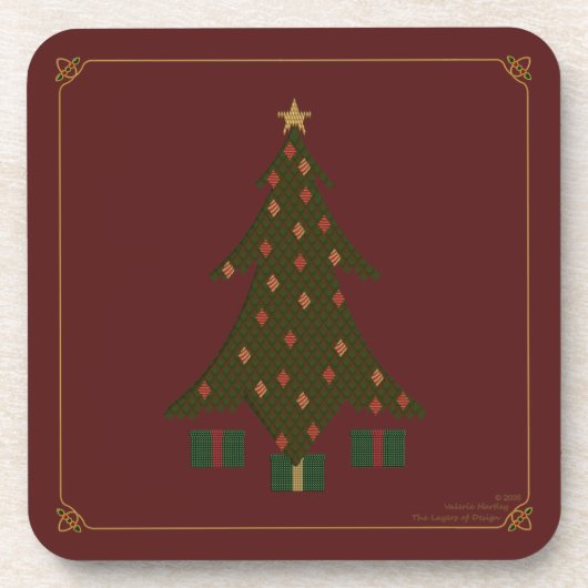 Onderzetter met gevierd kerstvierkant (Voorkant)