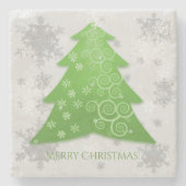Onderzetter met groene kerstboomsteen (Voorkant)
