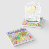 Onderzetter met handpalmspruitdoel (Zijkant)