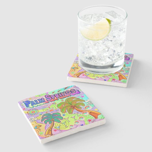 Onderzetter met handpalmspruitdoel (Zijkant)