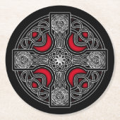 Onderzetter met Keltisch rood, rond papier (Voorkant)