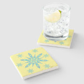 Onderzetter met kerstmarmer, Snowflake (Zijkant)