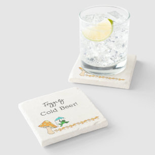 Onderzetter met marmer Stone Frogging Cold Beer Mu