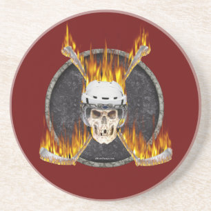 Onderzetter met ockey Sticks branden