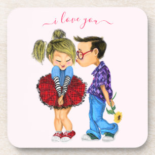 Onderzetter met Romantic Couple - Liefde