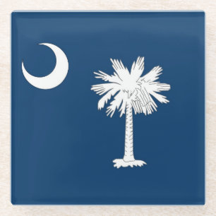 Onderzetter met vlag van South Carolina, Verenigde Glazen Onderzetter