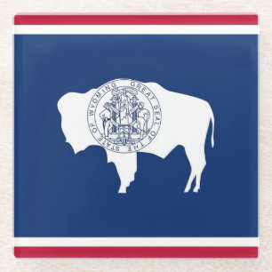Onderzetter met vlag van Wyoming State, Verenigde