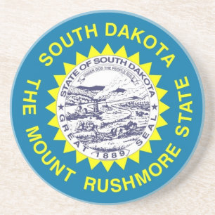 Onderzetter met vlag van Zuid-Dakota, VS