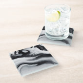 Onderzetter met zwart-wit en wit marmer (Schuin)