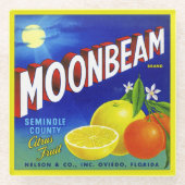 ONDERZETTER - Moonbeam Citrus - Produceer kratlabe Glazen Onderzetter (Voorkant)