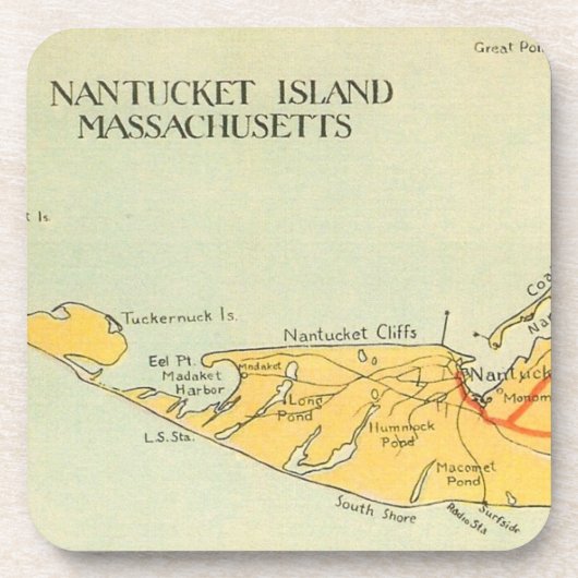  Onderzetter Nantucket Map (Voorkant)