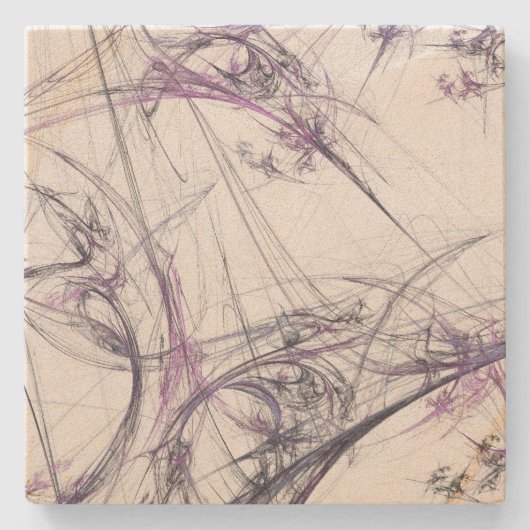 Onderzetter Paars en grijs Fractal Square (Voorkant)