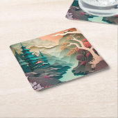 Onderzetter Papier voor uitklapt landschap, vierka (Schuin)