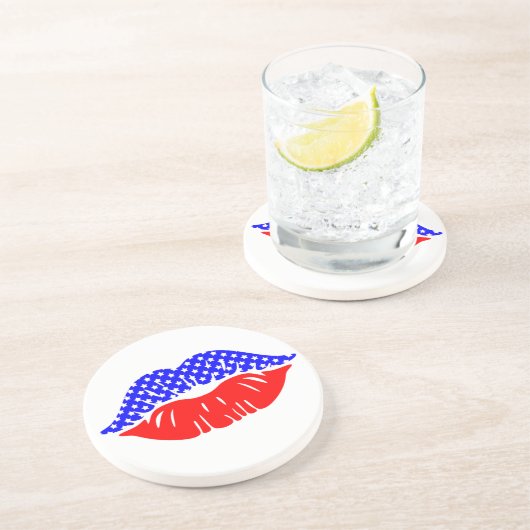 Onderzetter Patriotic Kiss Drink (Zijkant)
