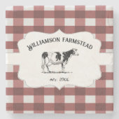 Onderzetter rode buffelplaat Boerderij Koe (Voorkant)