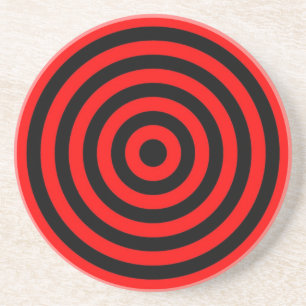 Onderzetter - Ronde - Rood- en zwarte cirkels