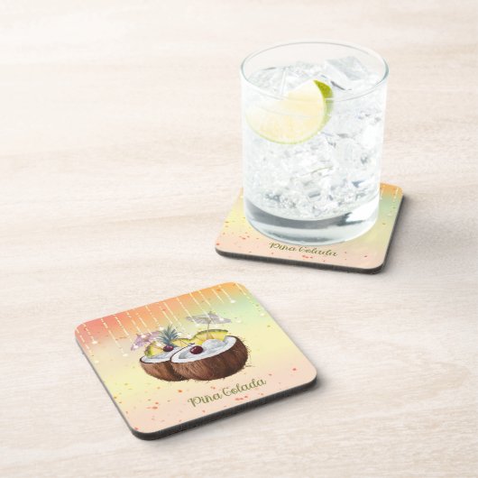 Onderzetter Set met een Coconut Pina Colada Design (Rechterzijde)