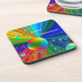 Onderzetter set - Multicolor kosmic Thema High Glo (Linkerzijde)