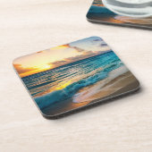 Onderzetter Set-Sunset Beach Scene (Linkerzijde)