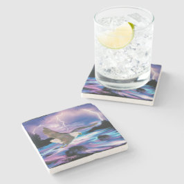 Onderzetter "Soaring Bald Eagle Stone