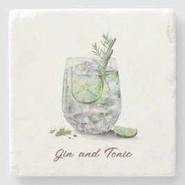 Onderzetter, steen - Gin & Tonic Stenen Onderzetter