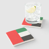 Onderzetter steen met vlag van de VAE (Zijkant)