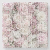 Onderzetter - Steen - Victoriaans Rozen Collage (Voorkant)