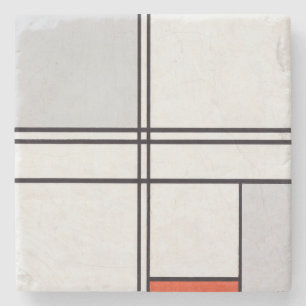 ONDERZETTER STONE : PIET MONDRIAN : GRAY - RED 193