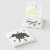 Onderzetter van beer Mountain Marble Stone (Zijkant)