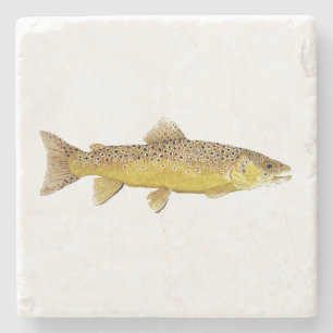 Onderzetter van bruine forel