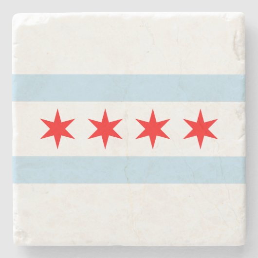 Onderzetter van Chicago Flag Stone (Voorkant)