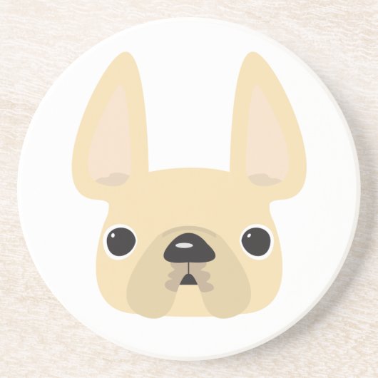 Onderzetter van Cream Frenchie (Voorkant)