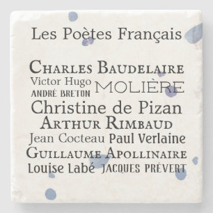 Onderzetter van de Franse dichters Stone