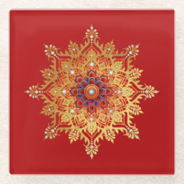 Onderzetter van de goudvlok glazen onderzetter