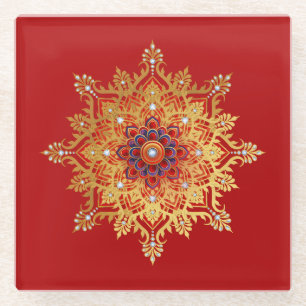 Onderzetter van de goudvlok glazen onderzetter