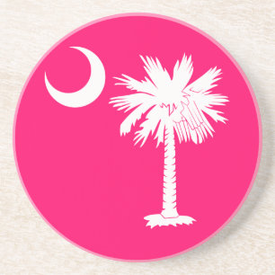 Onderzetter van de witte en roze Palmetto-maan