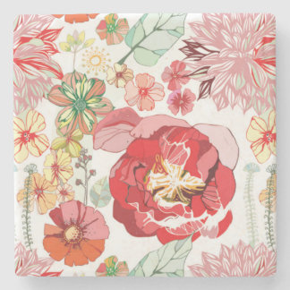 Onderzetter van Floral Marble Stone