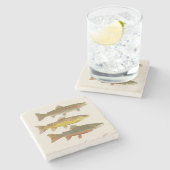 Onderzetter van forel Beauties (Zijkant)