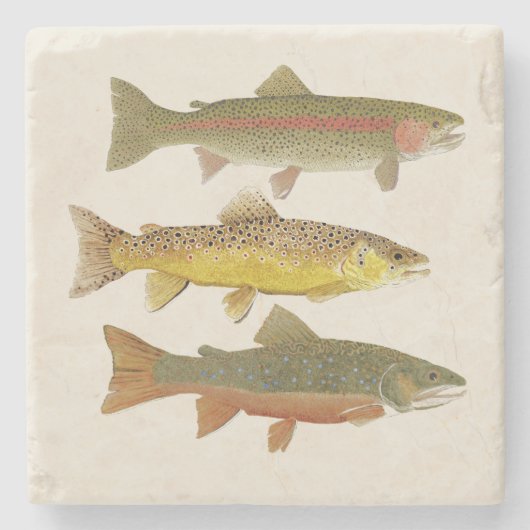 Onderzetter van forel Beauties (Voorkant)