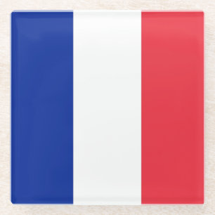 Onderzetter van glas met vlag van Frankrijk