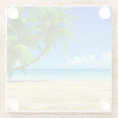 Onderzetter van glas — Tropisch strand Glazen Onderzetter (Achterkant)