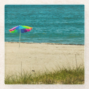 Onderzetter van glas - Umbrella op zandstrand