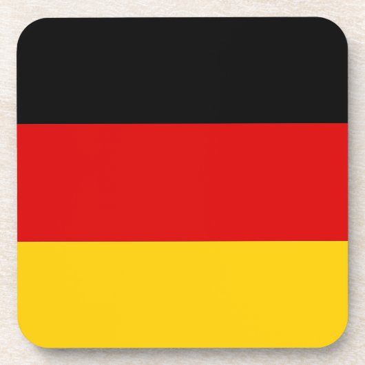 Onderzetter van harde kunststof met Duitse vlag (Voorkant)