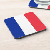 Onderzetter van harde kunststof met Franse vlag (Linkerzijde)