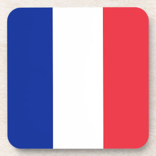 Onderzetter van harde kunststof met Franse vlag