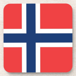 Onderzetter van harde kunststof met Noorse vlag