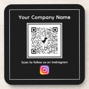 Onderzetter van harde kunststof met QR-code